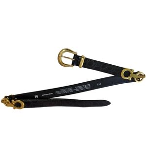 Luxurious Black Belt with Gold Accents